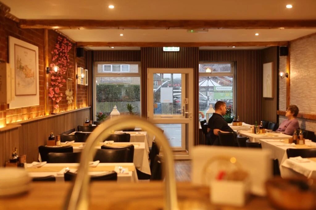 Couple Sitting at Greek Restaurent